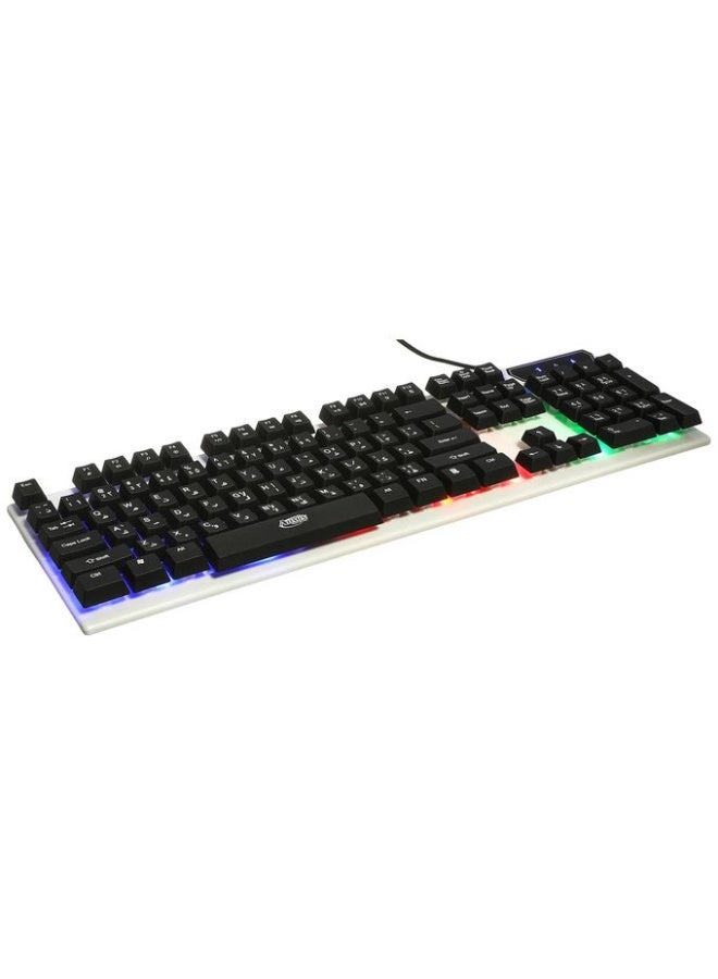 ADMIN TECHNOLOGY Admin AD100 USB Metal Gaming Keyboard with Multicolor Backlit, Durable Metal Design, Wired Keyboard for PC and Laptop Gaming - Image 1